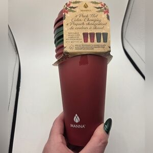 Manna Hot Color-Changing Cup - Deep Red/green, 4 Pack, Brand New